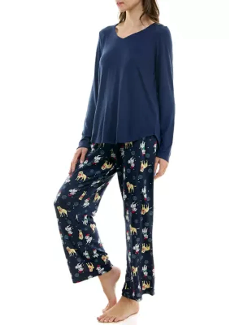 Women's Whisper Luxe Folded Pajama Set with Eye Mask