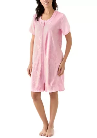 Embossed Terry Zip Robe
