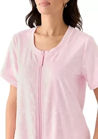 Embossed Terry Zip Robe