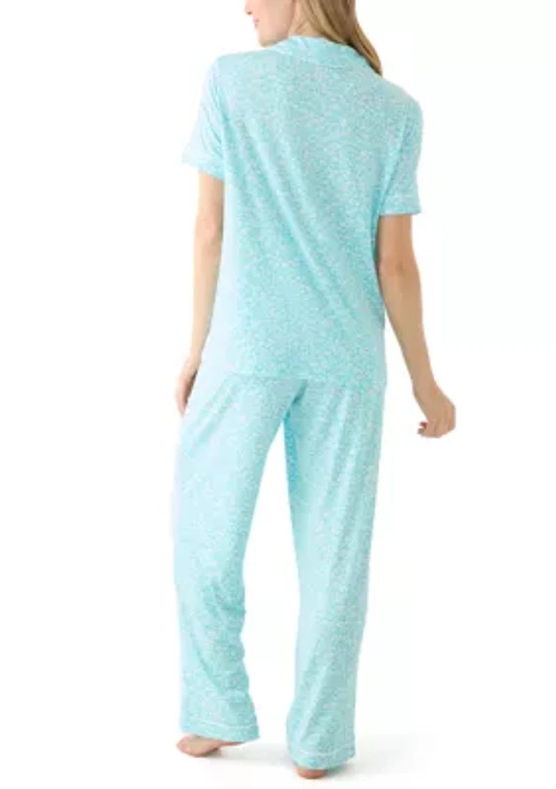 Folded Lush Notch Pajama Set