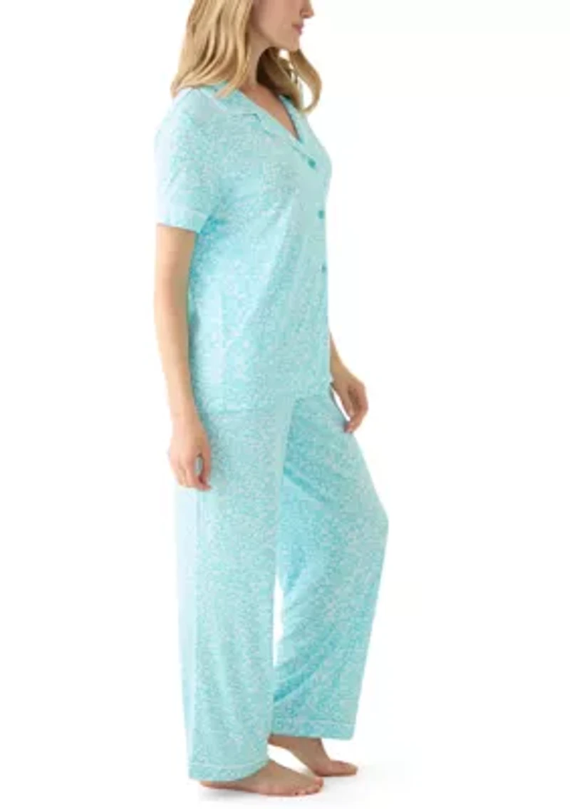 Folded Lush Notch Pajama Set