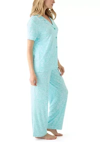 Folded Lush Notch Pajama Set