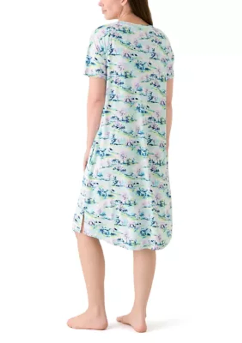 Women's Short Sleeve Midi Sleepshirt