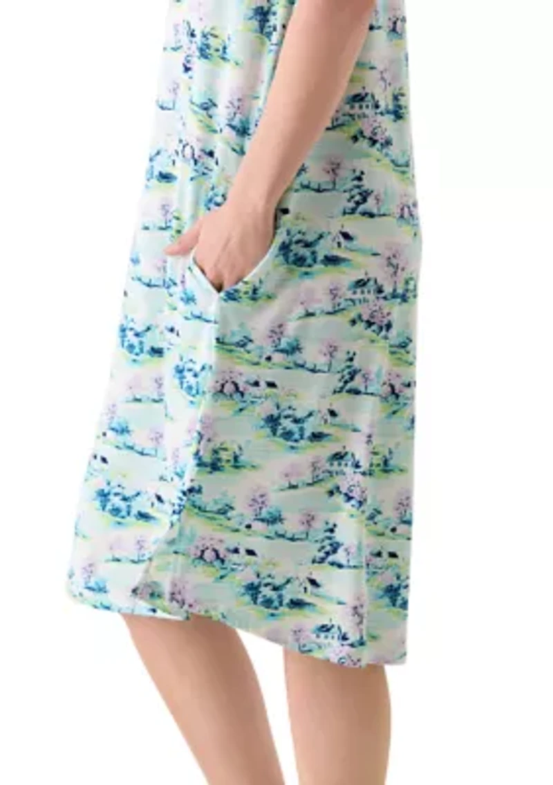Women's Short Sleeve Midi Sleepshirt