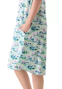 Women's Short Sleeve Midi Sleepshirt