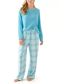 Women's Waffle Flannel Folded Set