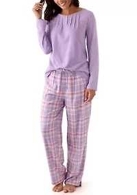 Women's Waffle Flannel Folded Set
