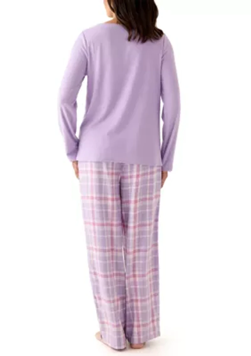 Women's Waffle Flannel Folded Set