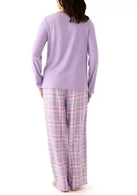 Women's Waffle Flannel Folded Set