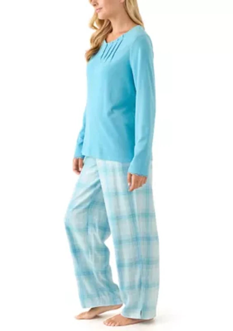 Women's Waffle Flannel Folded Set