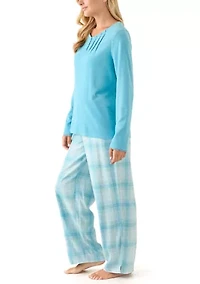 Women's Waffle Flannel Folded Set