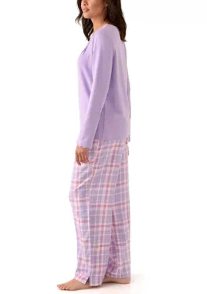 Women's Waffle Flannel Folded Set