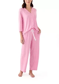 Women's Notch Collar Long Sleeve Pajama Set