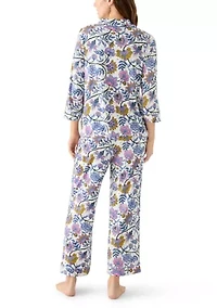 Women's Notch Collar Long Sleeve Pajama Set