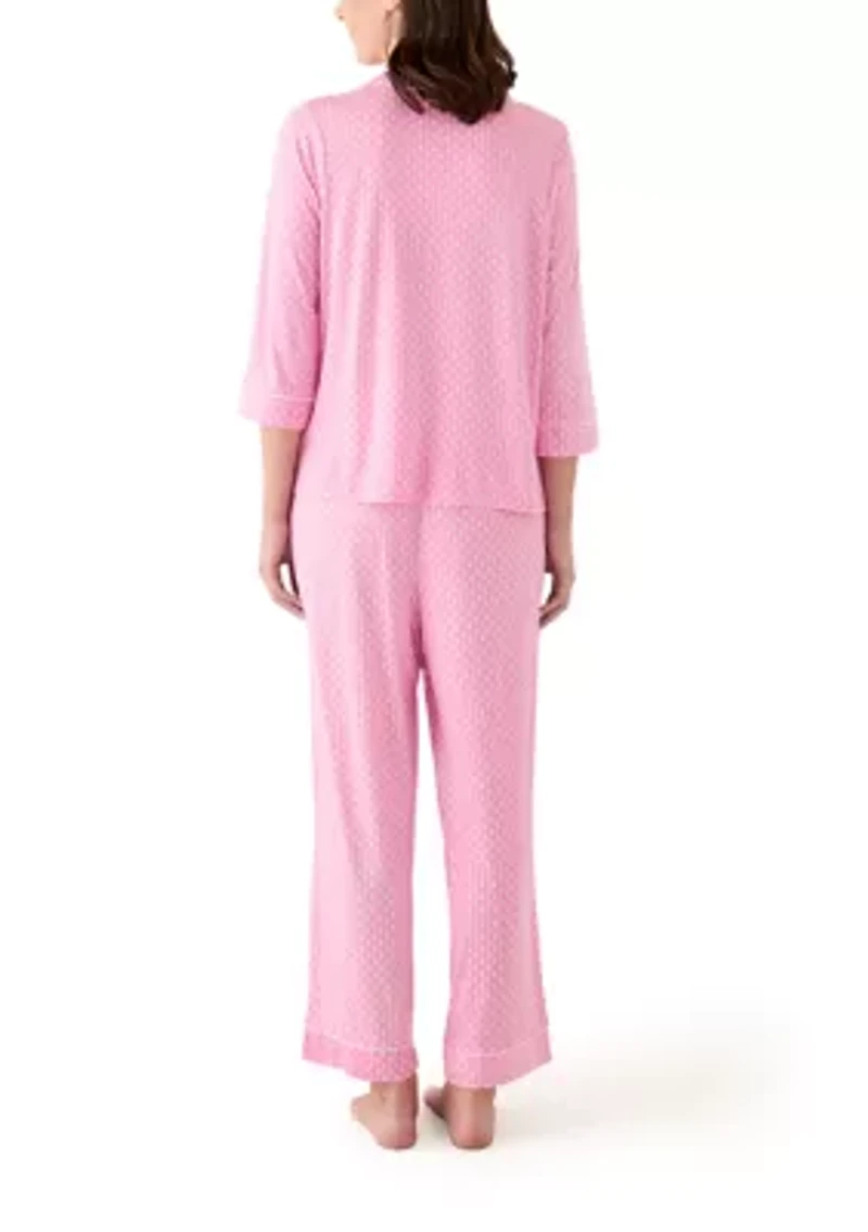 Women's Notch Collar Long Sleeve Pajama Set