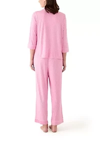 Women's Notch Collar Long Sleeve Pajama Set