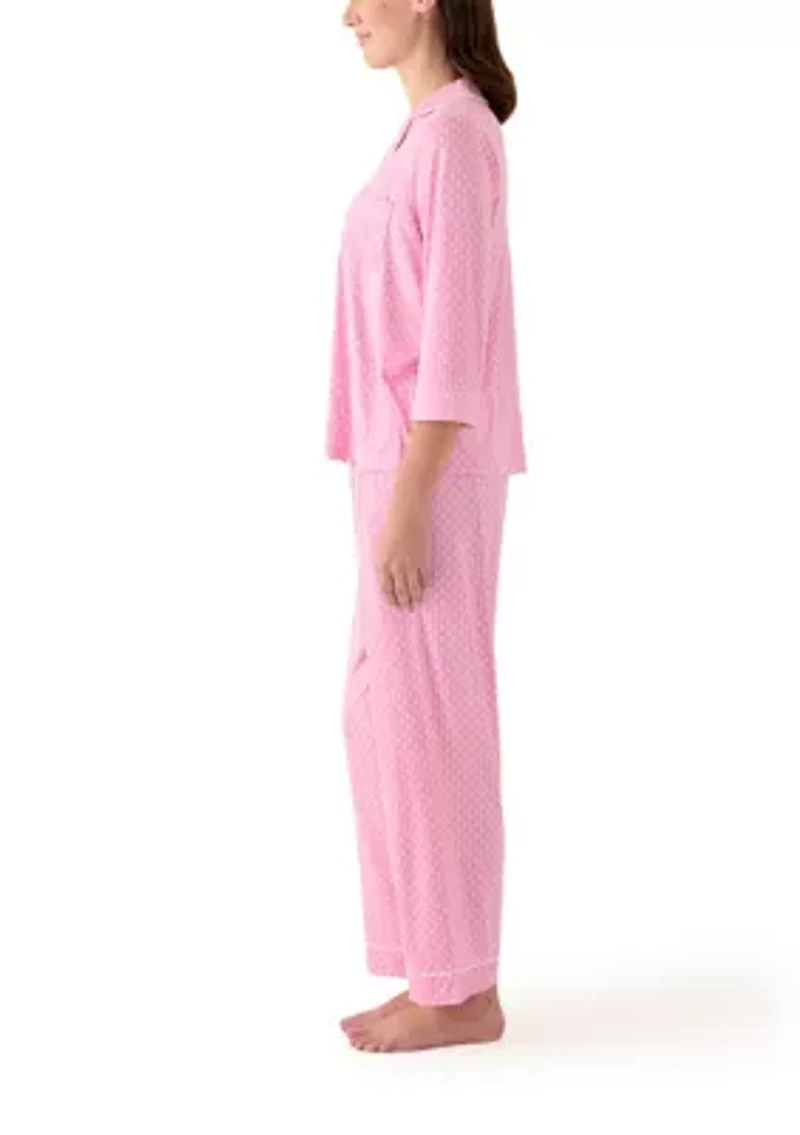 Women's Notch Collar Long Sleeve Pajama Set