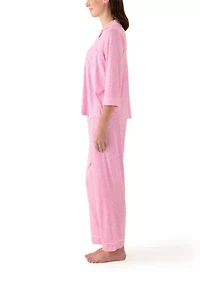 Women's Notch Collar Long Sleeve Pajama Set