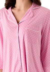 Women's Notch Collar Long Sleeve Pajama Set