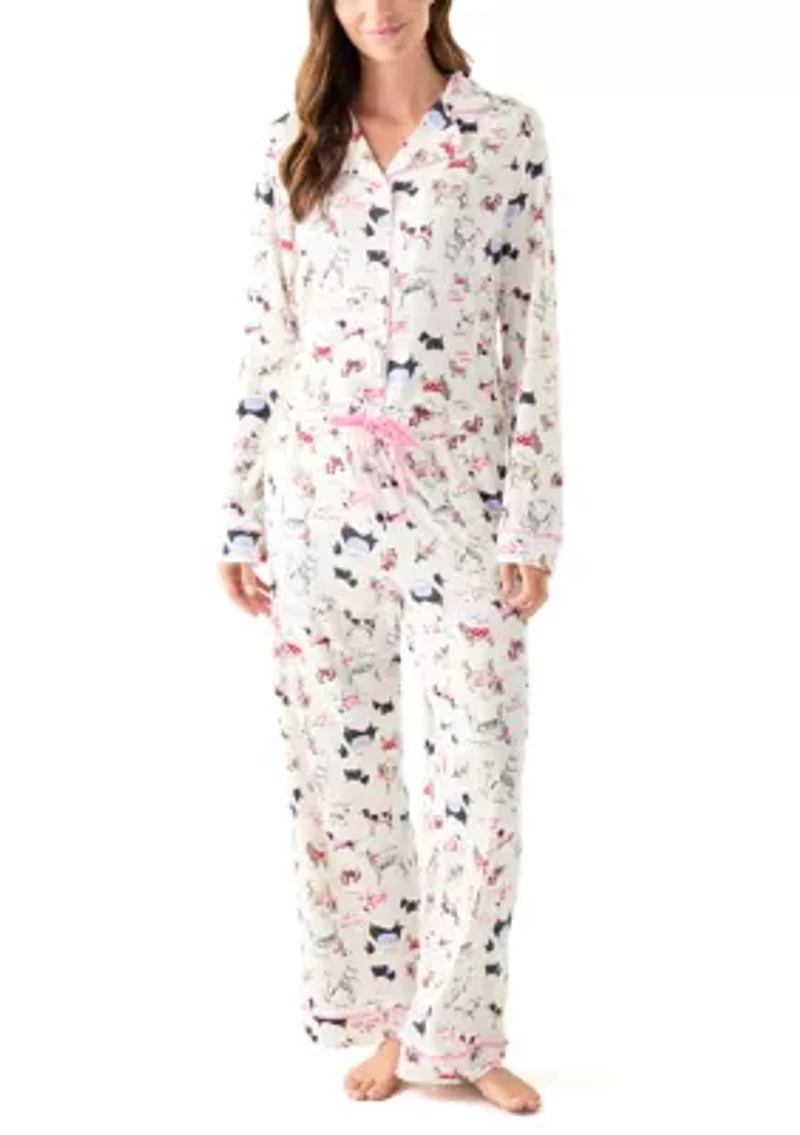 Women's Plaid Notch Pajama Set