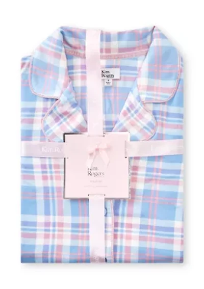 Women's Plaid Notch Pajama Set