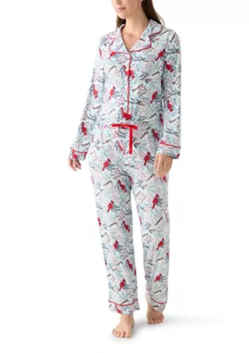 Women's Plaid Notch Pajama Set