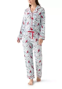 Women's Plaid Notch Pajama Set