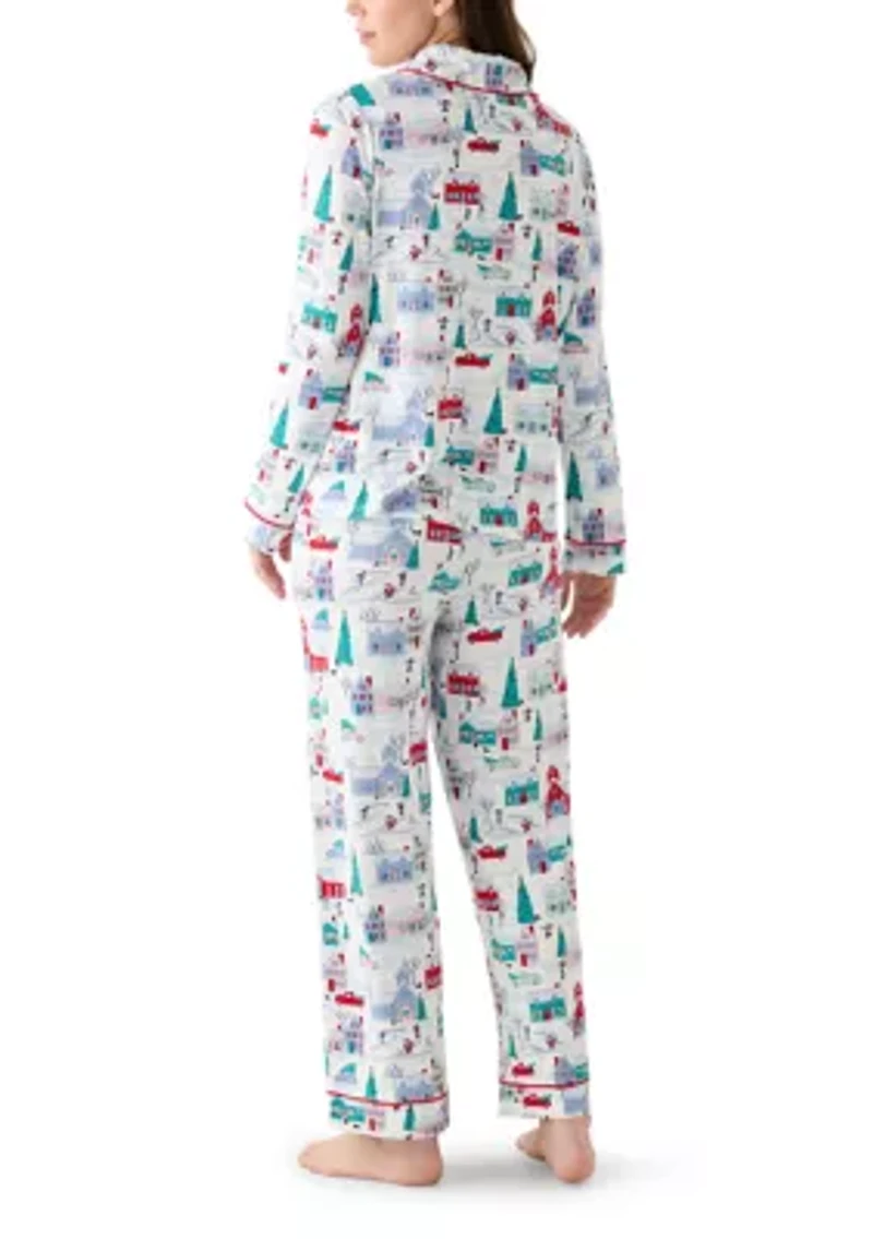 Women's Plaid Notch Pajama Set