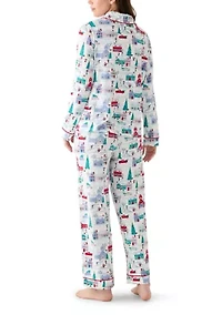 Women's Plaid Notch Pajama Set