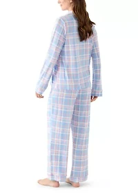 Women's Plaid Notch Pajama Set