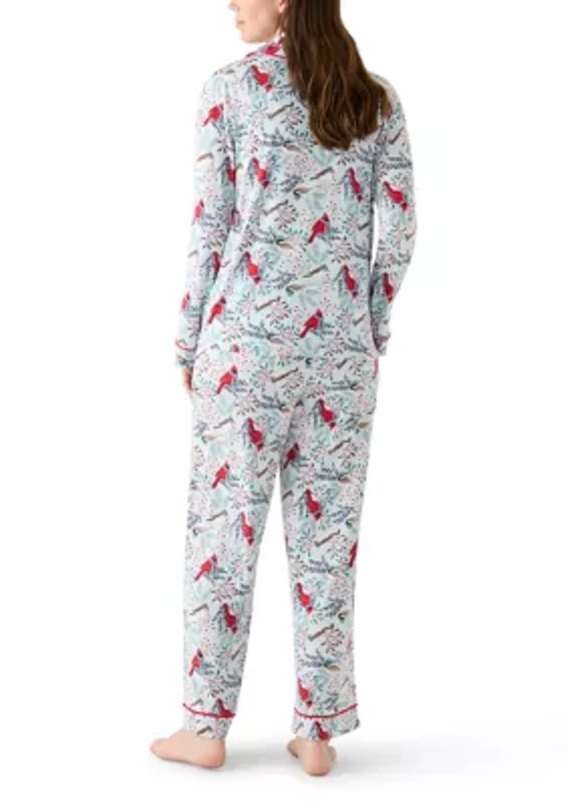 Women's Plaid Notch Pajama Set