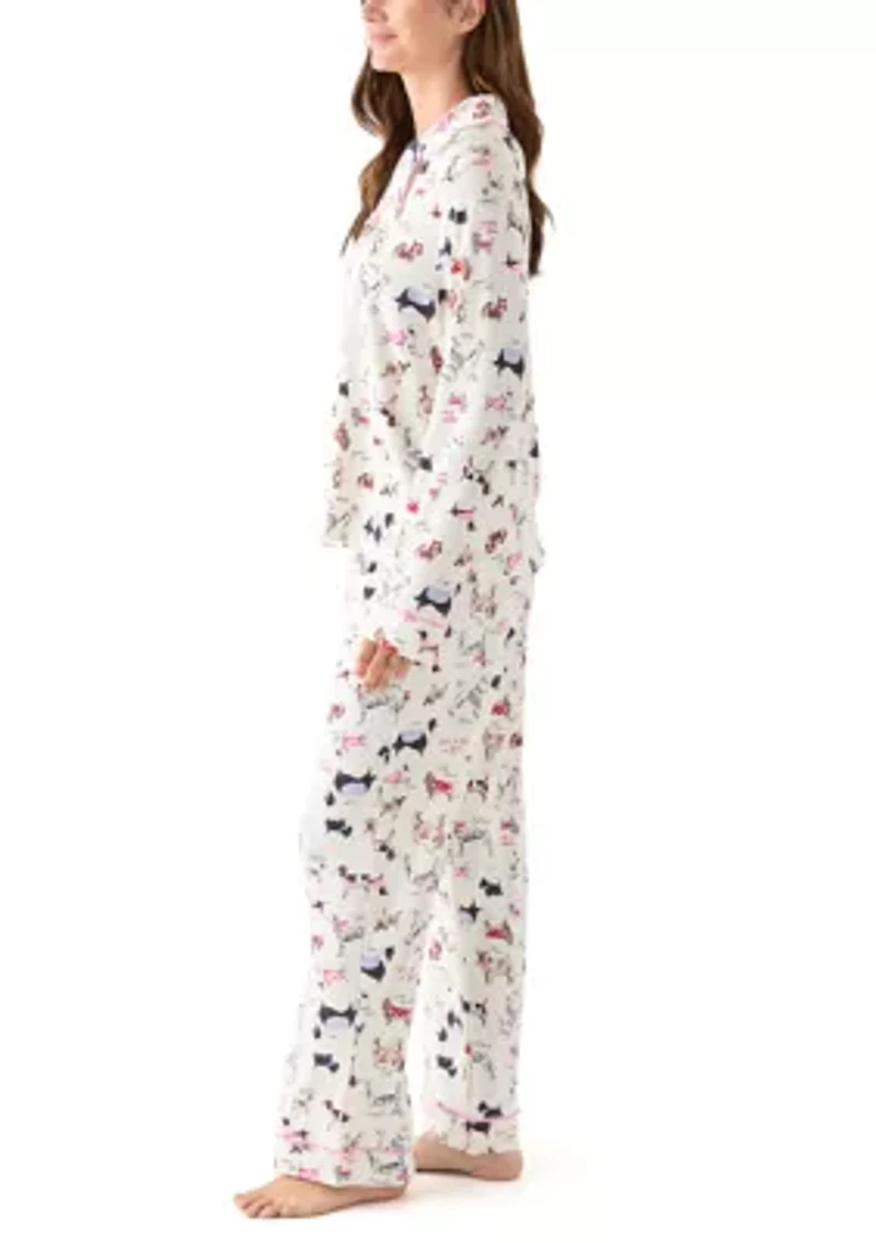 Women's Plaid Notch Pajama Set