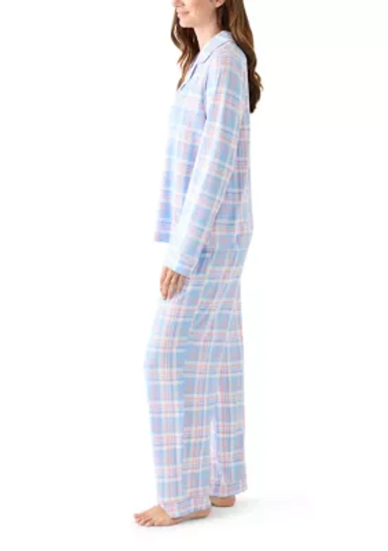 Women's Plaid Notch Pajama Set