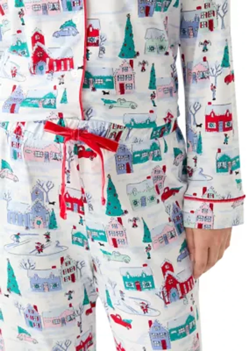 Women's Plaid Notch Pajama Set