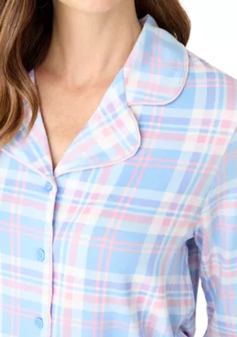Women's Plaid Notch Pajama Set