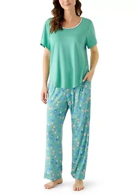 Women's Short Slim Ribbed Trim Set