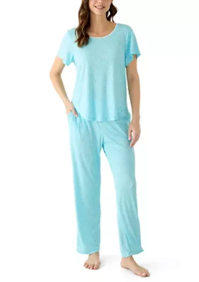 Women's Short Slim Ribbed Trim Set