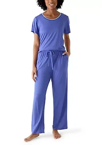 Women's Short Slim Ribbed Trim Set