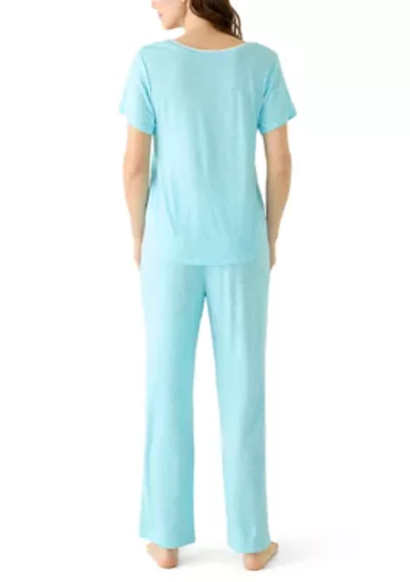 Women's Short Slim Ribbed Trim Set