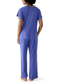 Women's Short Slim Ribbed Trim Set