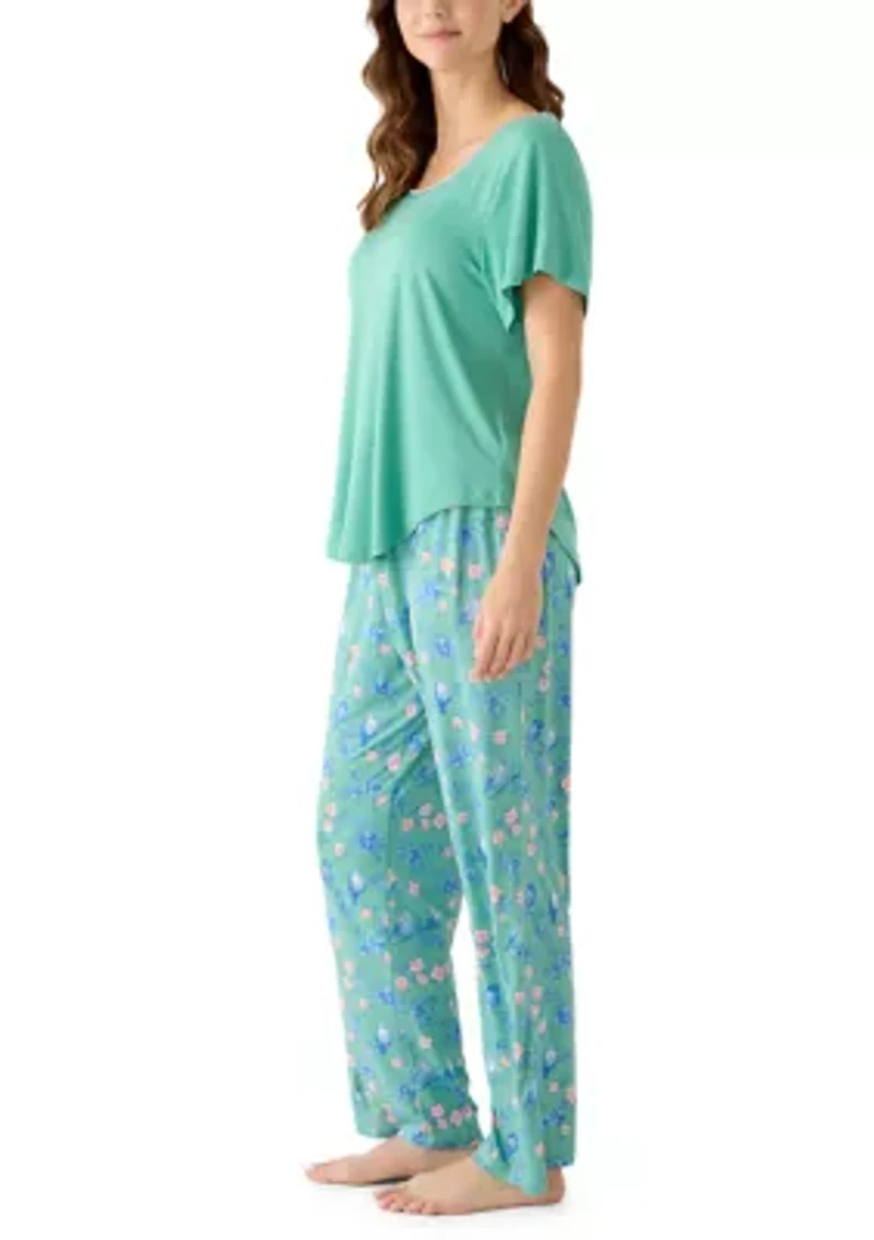 Women's Short Slim Ribbed Trim Set