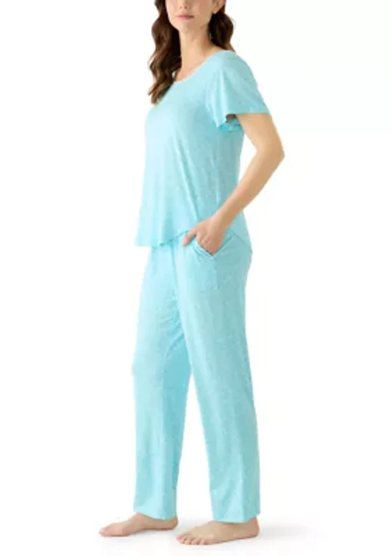 Women's Short Slim Ribbed Trim Set