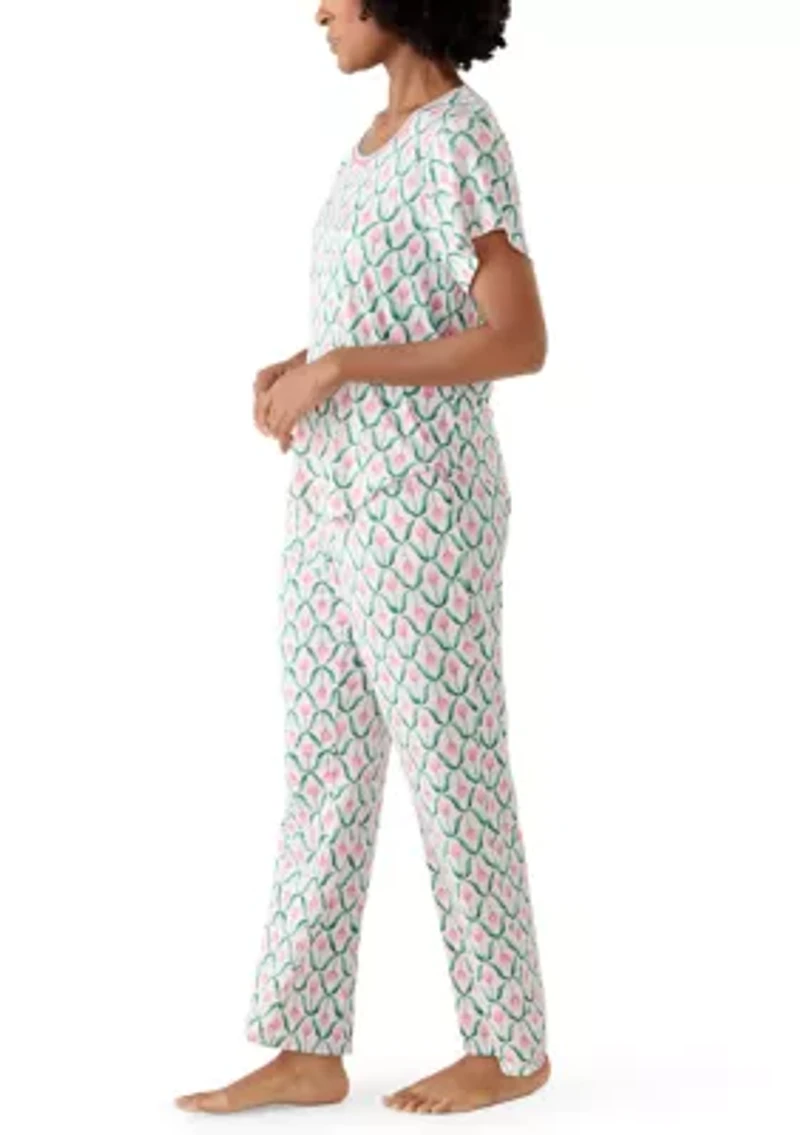 Women's Short Slim Ribbed Trim Set