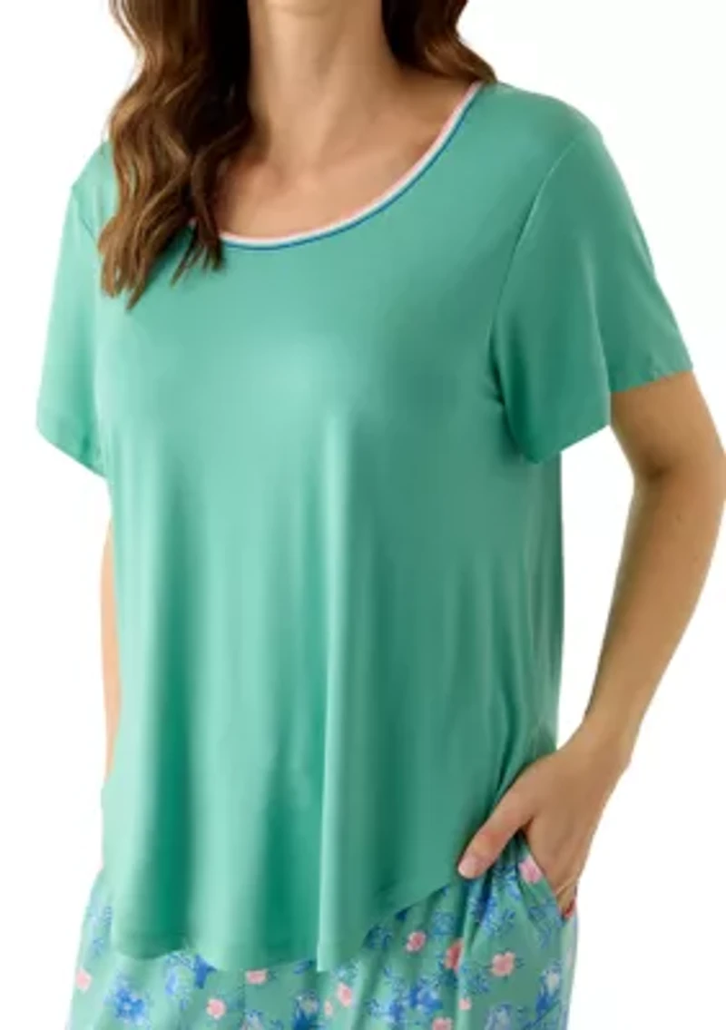 Women's Short Slim Ribbed Trim Set