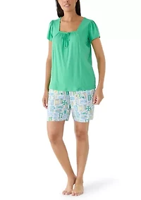 Women's Short Sleeve Bermuda Sleep Set