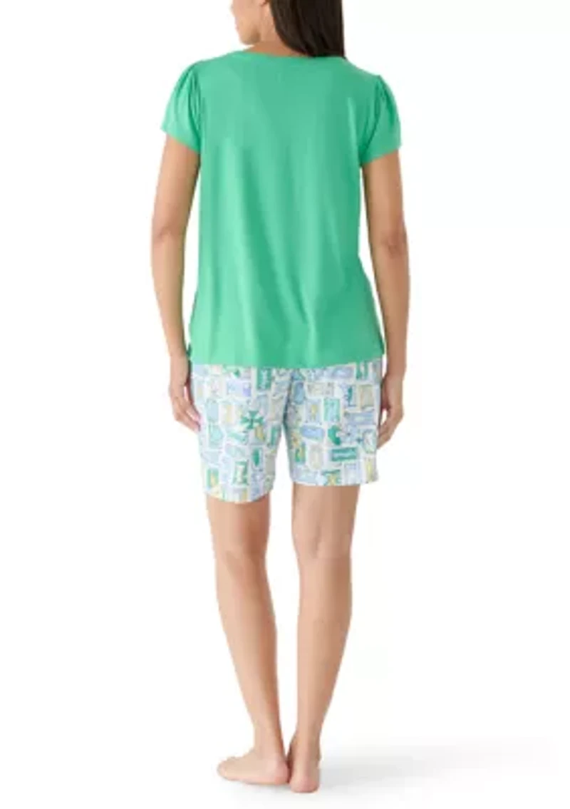 Women's Short Sleeve Bermuda Sleep Set