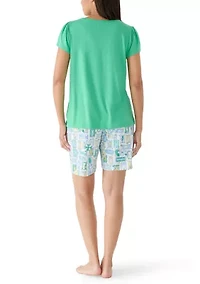 Women's Short Sleeve Bermuda Sleep Set