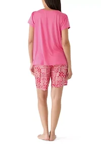 Women's Short Sleeve Bermuda Sleep Set