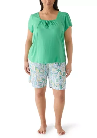Plus Shirt and Shorts Pajama Set