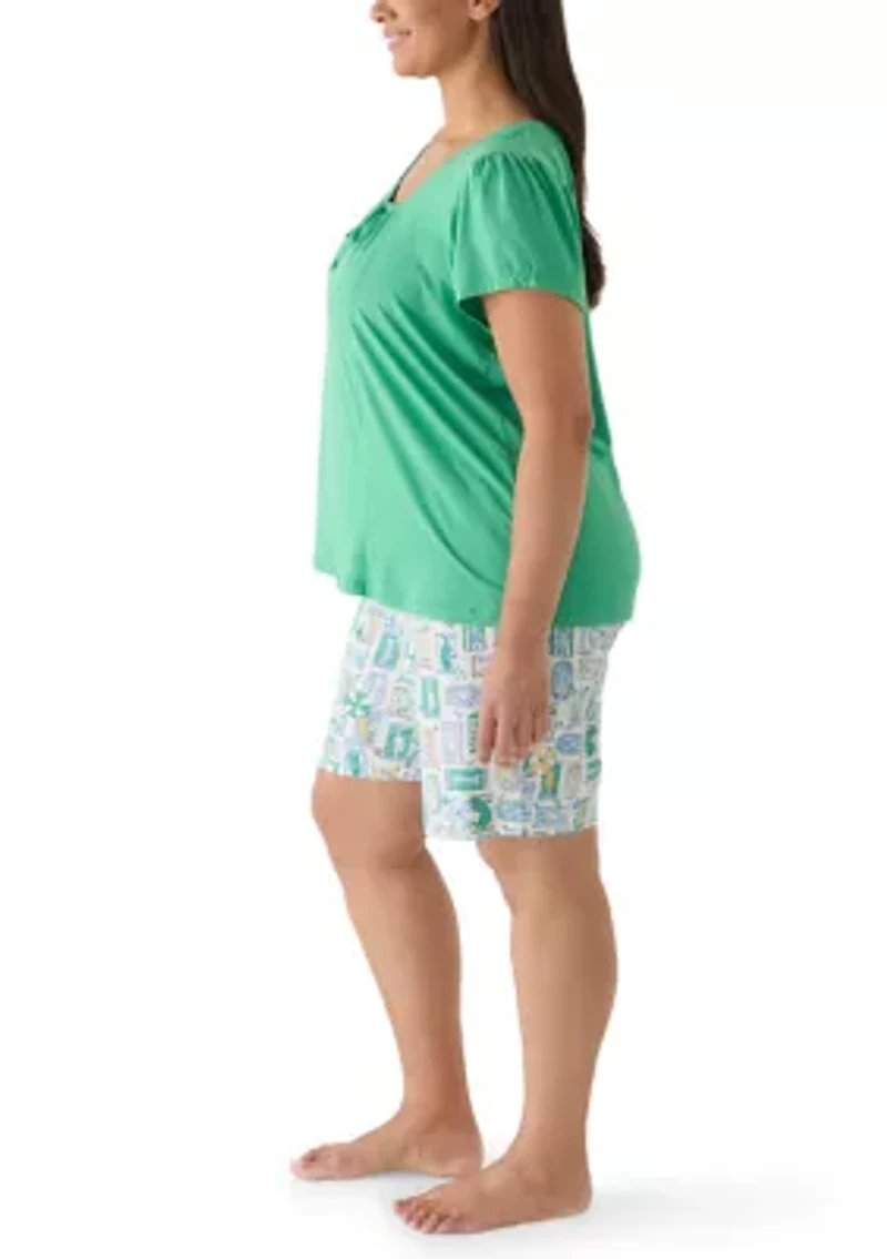 Plus Shirt and Shorts Pajama Set